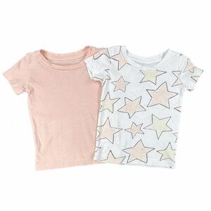 HART + LAND Baby Girl Bundle of Short Sleeve Cotton T-Shirts - 0-3M